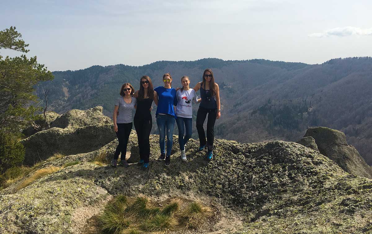 Bulgarian travel bloggers on Karadjov Stone
