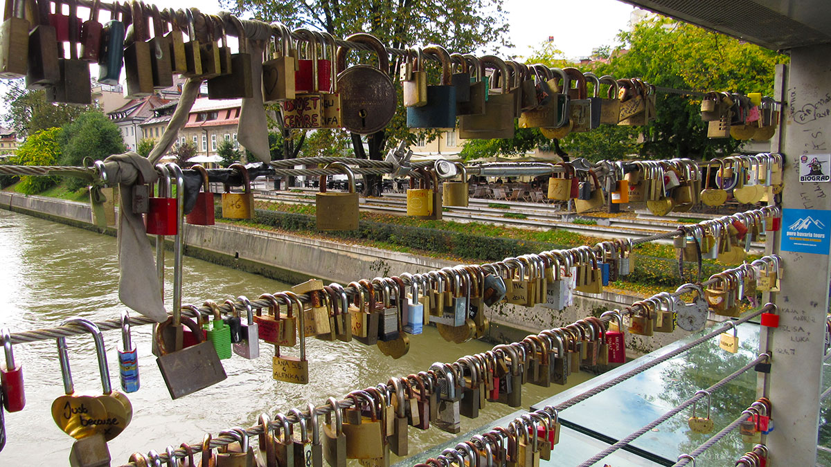 Lock your love on Butcher's bridge, Ljubljana