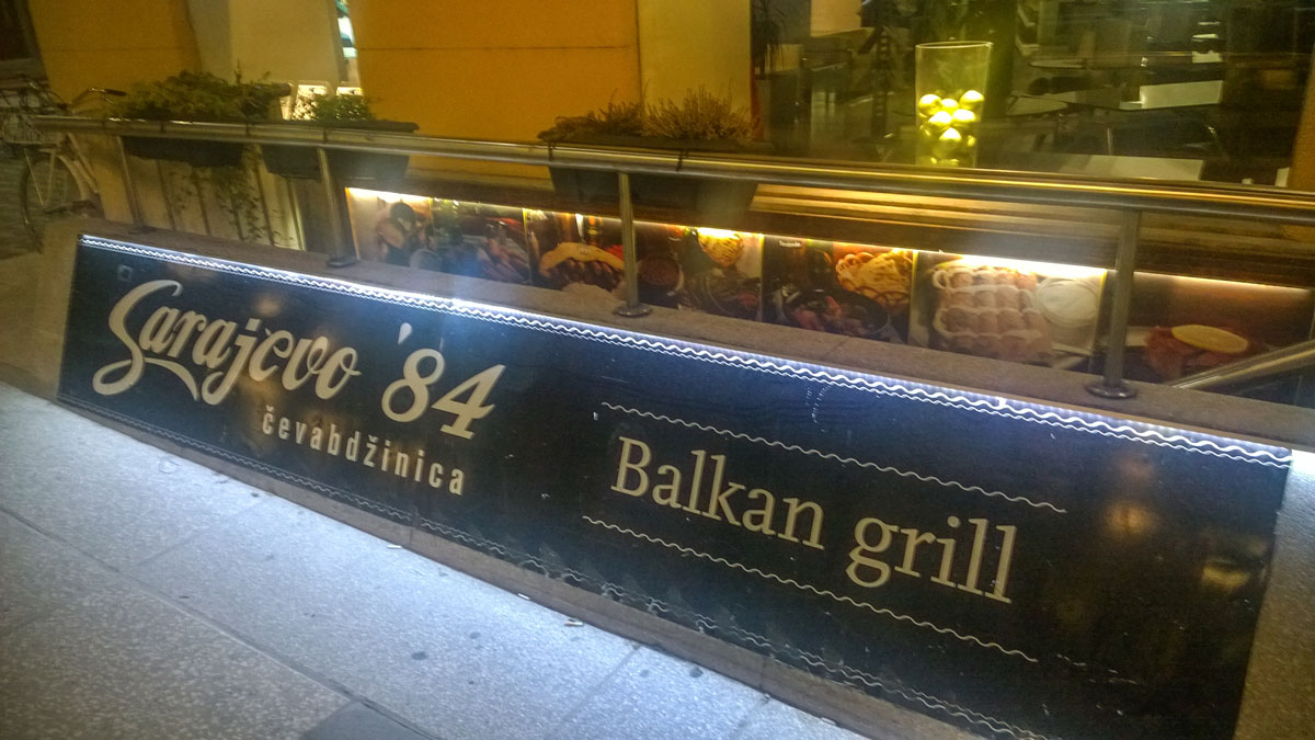 Sarajevo '84 Balkan grill from the outside