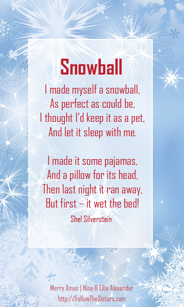 Christmas poem, Snowman