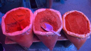 Red pepper on the market in Nis, Serbia