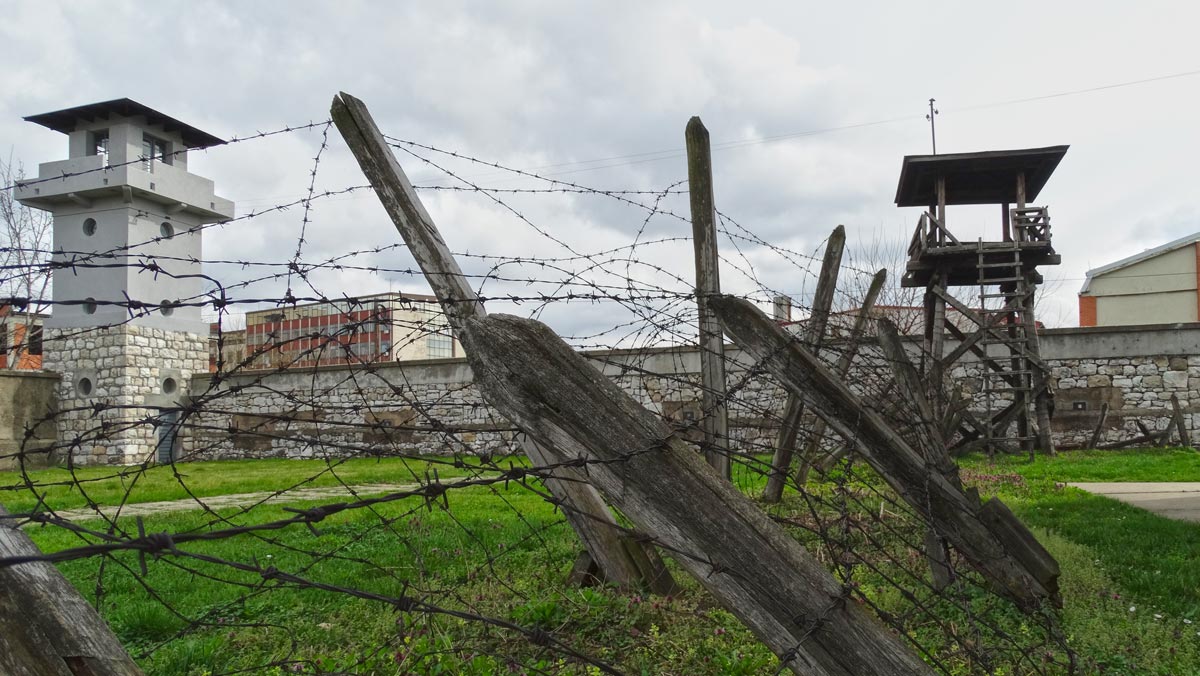 Spike wire fence in Nis concentration camp