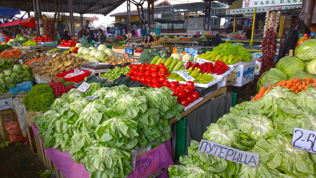 Fresh veggies on the market in Nis, Serbia