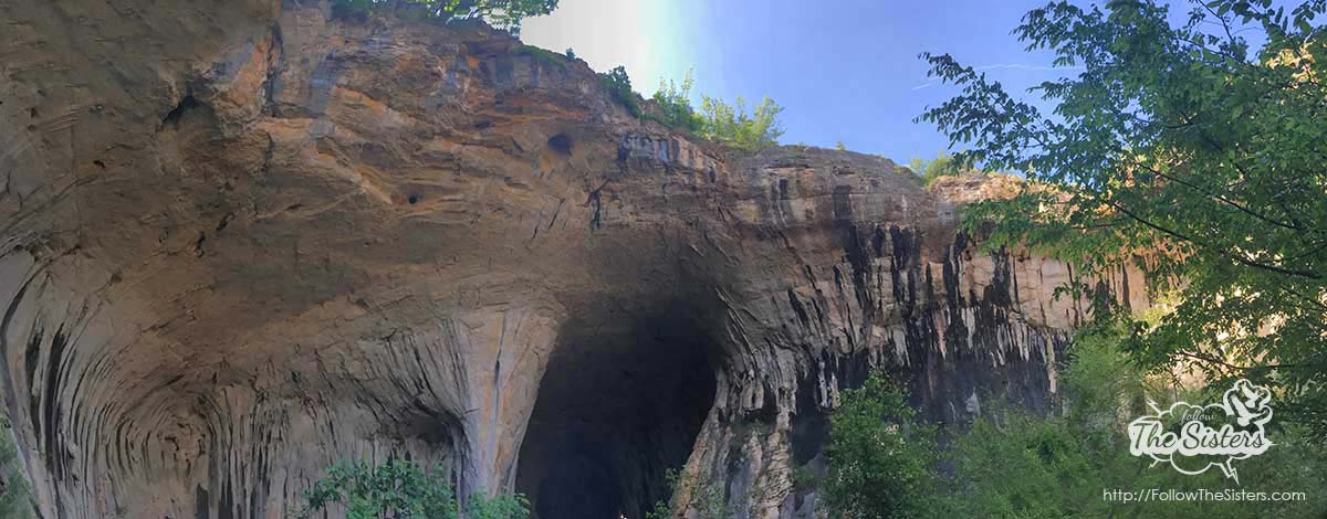 Prohodna cave, the eyes of God Cave, large entrance, panorama