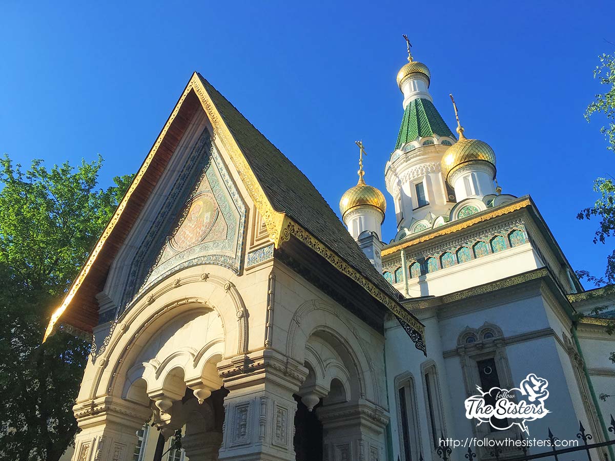 The golden domes of the Russian church in Sofia